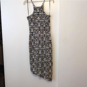 Express Asymmetrical Snake Skin Dress